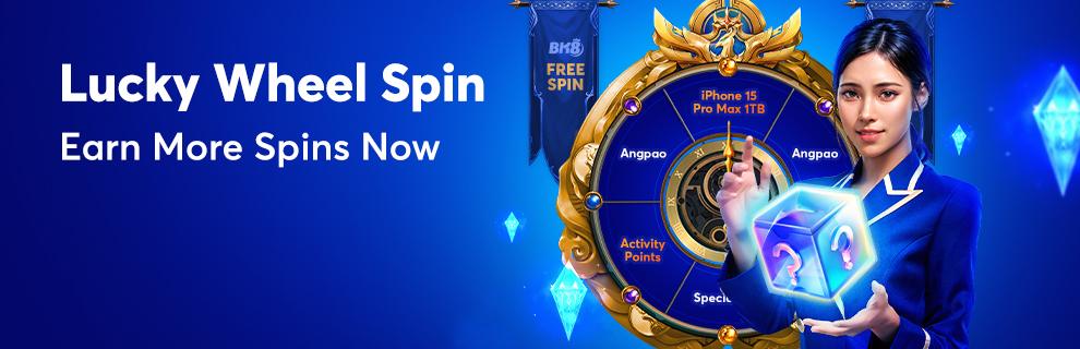 Lucky Wheel Spin promotional banner for daily login prizes